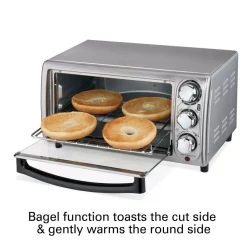 Toasters Hamilton Beach 1100-Watt 4-Slice Stainless Steel Toaster Oven -MegaChef Sales Shop stainless steel hamilton beach toaster ovens 31143 1f 1000