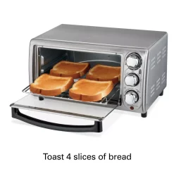 Toasters Hamilton Beach 1100-Watt 4-Slice Stainless Steel Toaster Oven -MegaChef Sales Shop stainless steel hamilton beach toaster ovens 31143 44 1000