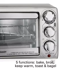 Toasters Hamilton Beach 1100-Watt 4-Slice Stainless Steel Toaster Oven -MegaChef Sales Shop stainless steel hamilton beach toaster ovens 31143 4f 1000