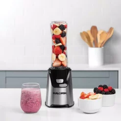 Blenders KALORIK Single Speed Stainless Steel Personal Blender With 2-20 Oz. Tritan Bottles -MegaChef Sales Shop stainless steel kalorik countertop blenders bl 46505 ss 31 1000