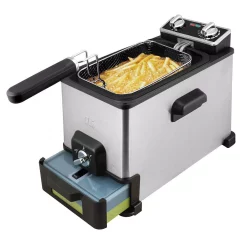 Deep Fryers KALORIK 4.0 L XL Deep Fryer With Oil Filtration System -MegaChef Sales Shop stainless steel kalorik deep fryers ft 44466 bk 4f 1000