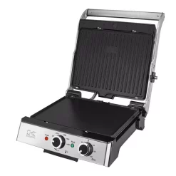 Electric Skillets & Indoor Grills KALORIK Eat Smart 200 Sq. In. Stainless Steel Non-Stick Indoor Grill -MegaChef Sales Shop stainless steel kalorik indoor grills fhg 43302 ss c3 1000