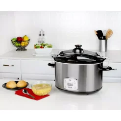 Cookers KALORIK 8 Qt. Stainless Steel Slow Cooker With Cool-Touch Handles -MegaChef Sales Shop stainless steel kalorik slow cookers sc 41175 ss 31 1000