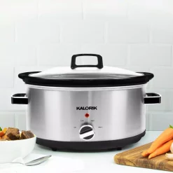 Cookers KALORIK 6.5 Qt. Stainless Steel Slow Cooker -MegaChef Sales Shop stainless steel kalorik slow cookers sc 47493 ss 31 1000