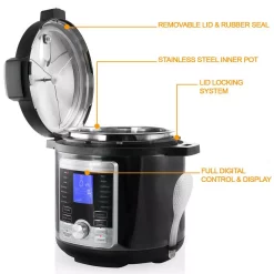 Cookers MegaChef 6 Qt. Stainless Steel Electric Pressure Cooker With Stainless Steel Pot -MegaChef Sales Shop stainless steel megachef electric pressure cookers 985111967m 1f 1000
