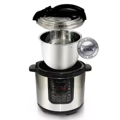 Cookers MegaChef 8 Qt. Stainless Steel Electric Pressure Cooker With Stainless Steel Pot -MegaChef Sales Shop stainless steel megachef electric pressure cookers 98599676m 1d 1000