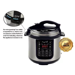 Cookers MegaChef 8 Qt. Stainless Steel Electric Pressure Cooker With Stainless Steel Pot -MegaChef Sales Shop stainless steel megachef electric pressure cookers 98599676m a0 1000
