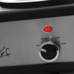 Cookers MegaChef 7.5 Qt. Stainless Steel Slow Cooker With 3 Crocks And Keep Warm Setting -MegaChef Sales Shop stainless steel megachef slow cookers 985109458m 4f 1000