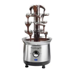 Dessert Makers Nostalgia 3-Tier Stainless Steel Cascading Fondue Fountain -MegaChef Sales Shop stainless steel nostalgia chocolate fountains cff1000 1f 1000