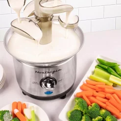 Dessert Makers Nostalgia 3-Tier Stainless Steel Cascading Fondue Fountain -MegaChef Sales Shop stainless steel nostalgia chocolate fountains cff1000 d4 1000