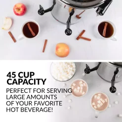 Coffee Makers Nostalgia 45-Cup Stainless Steel Quick Brewing Coffee Urn 8 Coffee Makers Nostalgia 45-Cup Stainless Steel Quick Brewing Coffee Urn -MegaChef Sales Shop stainless steel nostalgia coffee urns cuds45ss 4f 1000