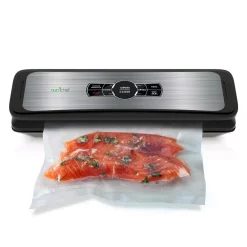 Food Processing NutriChef White With Digital Scale 1-Touch Automatic Open And Close Food Vacuum Sealer Electric Air Sealing Preserver -MegaChef Sales Shop stainless steel nutrichef food vacuum sealers pkvs45sts 31 1000