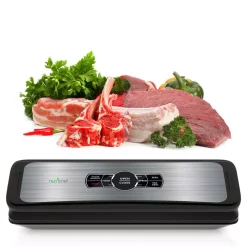 Food Processing NutriChef White With Digital Scale 1-Touch Automatic Open And Close Food Vacuum Sealer Electric Air Sealing Preserver -MegaChef Sales Shop stainless steel nutrichef food vacuum sealers pkvs45sts 4f 1000