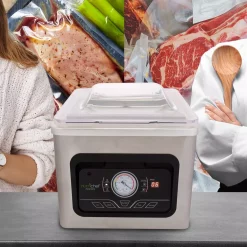 Food Processing NutriChef White Chamber Food Vacuum Sealer System – Commercial Electric Air Seal Preserver With Air Vac Bags (Stainless Steel) -MegaChef Sales Shop stainless steel nutrichef food vacuum sealers pkvs70sts 44 1000