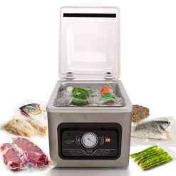 Food Processing NutriChef White Chamber Food Vacuum Sealer System – Commercial Electric Air Seal Preserver With Air Vac Bags (Stainless Steel) -MegaChef Sales Shop stainless steel nutrichef food vacuum sealers pkvs70sts fa 1000