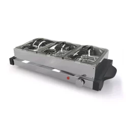 Food Warmers NutriChef 21.9 In. Stainless Steel Electric Food Warming Tray Buffet Server Hot Plate Food Warmer (3-Plate Tray Style) -MegaChef Sales Shop stainless steel nutrichef hot plates pkbfwm24 c3 1000