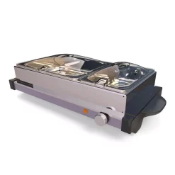 Food Warmers NutriChef 21.9 In. Stainless Steel Electric Food Warming Tray Buffet Server Hot Plate Food Warmer (Dual Plate Tray Style) -MegaChef Sales Shop stainless steel nutrichef hot plates pkbfwm25 c3 1000