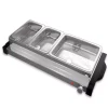 Food Warmers NutriChef 27.6 In. 3-Burner Stainless Steel Electric Food Warming Tray – Buffet Server Hot Plate Food Warmer