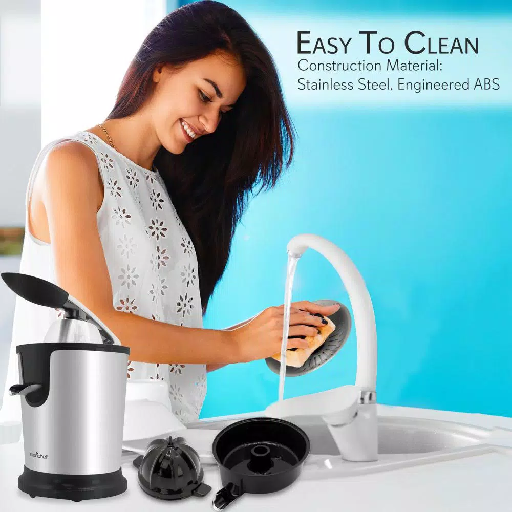 Juicers NutriChef Electric Juice Press – Orange Juicer Citrus Squeezer With Manual Juice Presser Handle (Stainless Steel) 6 Juicers NutriChef Electric Juice Press – Orange Juicer Citrus Squeezer With Manual Juice Presser Handle (Stainless Steel) - Image 6