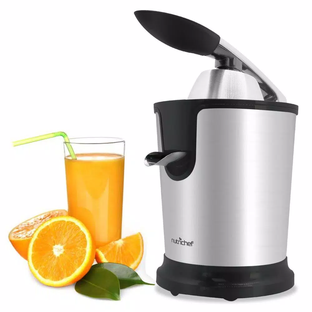 Juicers NutriChef Electric Juice Press – Orange Juicer Citrus Squeezer With Manual Juice Presser Handle (Stainless Steel) 1 Juicers NutriChef Electric Juice Press – Orange Juicer Citrus Squeezer With Manual Juice Presser Handle (Stainless Steel)
