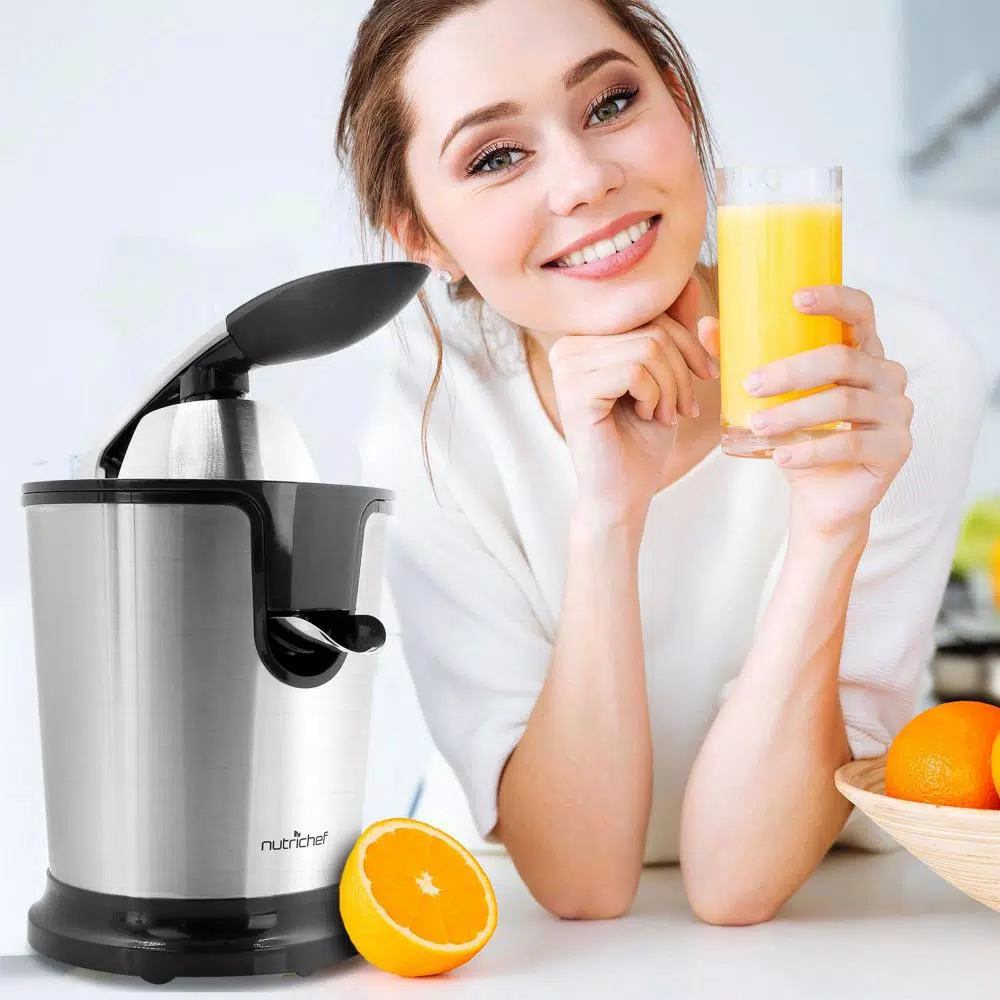 Juicers NutriChef Electric Juice Press – Orange Juicer Citrus Squeezer With Manual Juice Presser Handle (Stainless Steel) 7 Juicers NutriChef Electric Juice Press – Orange Juicer Citrus Squeezer With Manual Juice Presser Handle (Stainless Steel) - Image 7