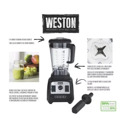 Blenders Weston Pro Series 64 Oz. 10-Speed Black Blender With 4 Preprogrammed Settings -MegaChef Sales Shop stainless steel weston countertop blenders 58914 66 1000