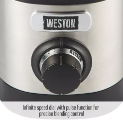 Blenders Weston Pro Series 32 Oz. 11-speed With Sound Shield And 20 Oz. Travel Jar Stainless Steel Blender -MegaChef Sales Shop stainless steel weston countertop blenders 58918 76 1000
