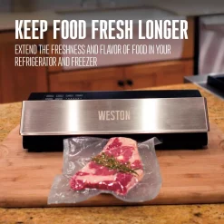 Food Processing Weston Professional Advantage Stainless Steel Food Vacuum Sealer -MegaChef Sales Shop stainless steel weston food vacuum sealers 65 0501 w 66 1000