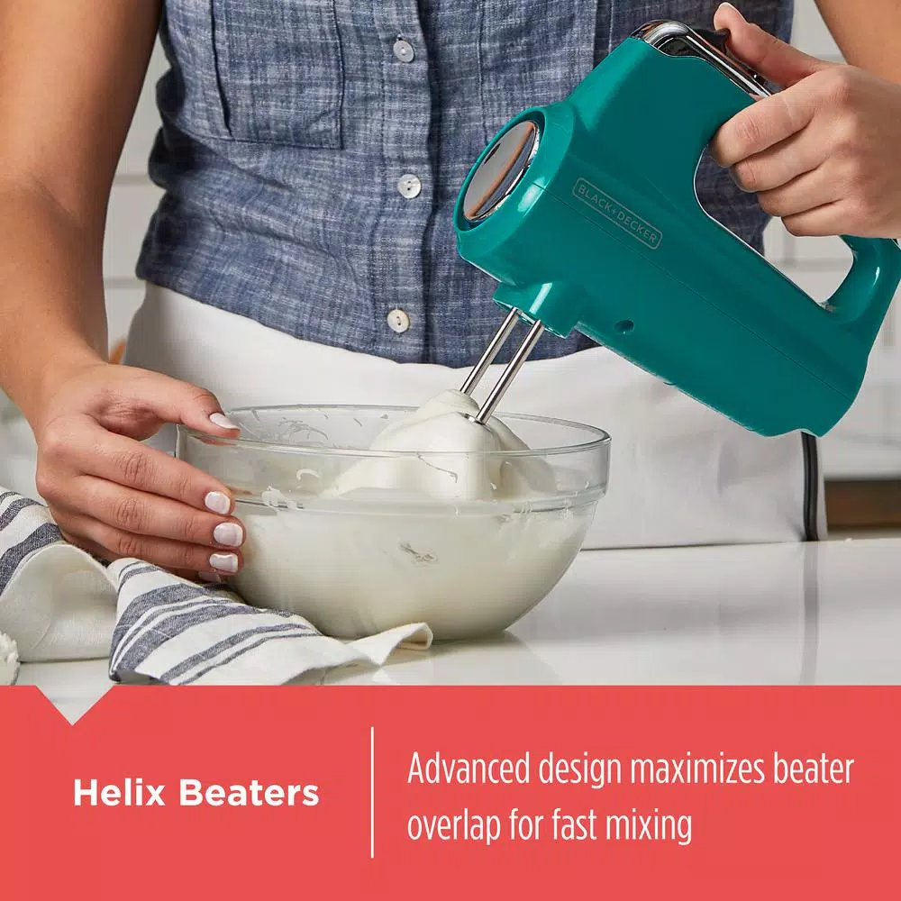 Mixers BLACK+DECKER Helix Performance Premium 5-Speed Mixer Teal Hand Mixer 4 Mixers BLACK+DECKER Helix Performance Premium 5-Speed Mixer Teal Hand Mixer - Image 4