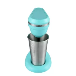 Blenders Brentwood Appliances 25 Oz. Single Speed Turquoise Classic Milkshake Maker -MegaChef Sales Shop turquoise brentwood appliances countertop blenders sm 1200b 31 1000