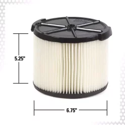 Vacuum Parts RIDGID 1-Layer Standard Pleated Paper Filter For 3 To 4.5 Gal. RIDGID Wet/Dry Shop Vacuums -MegaChef Sales Shop vacuum parts vf3400 fa 1000