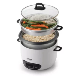 Cookers AROMA Pot-Style 6-Cup White Rice Cooker -MegaChef Sales Shop white aroma rice cookers arc 743 1ng 44 1000