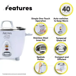 Cookers AROMA 14-Cup Rice Cooker In White -MegaChef Sales Shop white aroma rice cookers arc 757sg 1f 1000