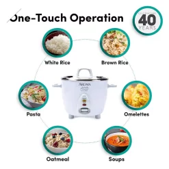 Cookers AROMA 14-Cup Rice Cooker In White -MegaChef Sales Shop white aroma rice cookers arc 757sg 44 1000