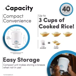Cookers AROMA 3-Cup White Mini Rice Cooker With Non-Stick Cooking Pot -MegaChef Sales Shop white aroma rice cookers mrc 903d 31 1000