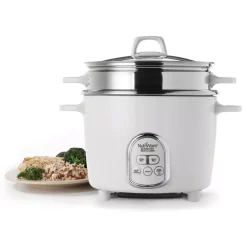 Cookers AROMA NutriWare Digital Pot Style 7-Cup Rice Cooker With Glass Lid And Non-Stick Pot -MegaChef Sales Shop white aroma rice cookers nrc 687sd 1sg 40 1000