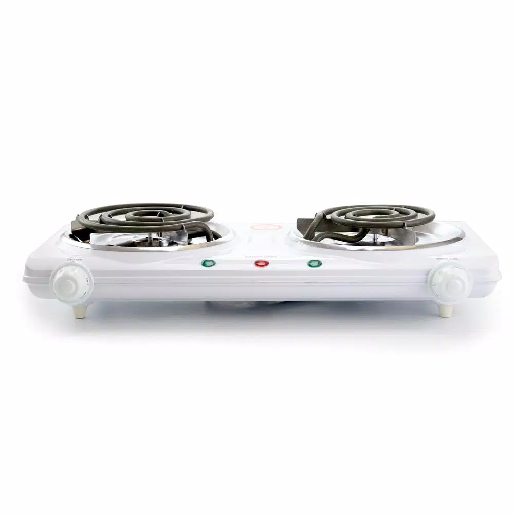 Food Warmers Better Chef 2-Burner 9 In. White Electric Countertop Hot Plate 4 Food Warmers Better Chef 2-Burner 9 In. White Electric Countertop Hot Plate - Image 4