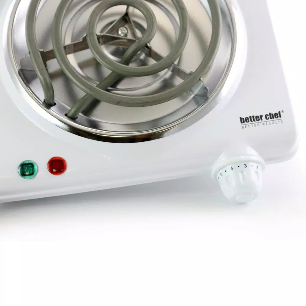 Food Warmers Better Chef Single Burner 7 In. White Electric Portable Countertop Hot Plate With Thermostat 2 Food Warmers Better Chef Single Burner 7 In. White Electric Portable Countertop Hot Plate With Thermostat - Image 2