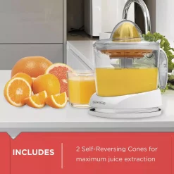 Juicers BLACK+DECKER Two-Cone 34 Fl. Oz. White Citrus Juicer -MegaChef Sales Shop white black decker juicers cj625 fa 1000