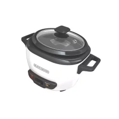 Cookers BLACK+DECKER 3-Cup White Rice Cooker With Steaming Basket And Non-Stick Pot -MegaChef Sales Shop white black decker rice cookers rc503 a0 1000