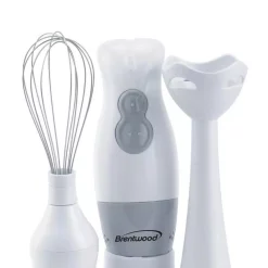 Mixers Brentwood Appliances 2-Speed White Hand Mixer Blender And Food Processor With Balloon Whisk -MegaChef Sales Shop white brentwood appliances hand mixers hb 38w 76 1000