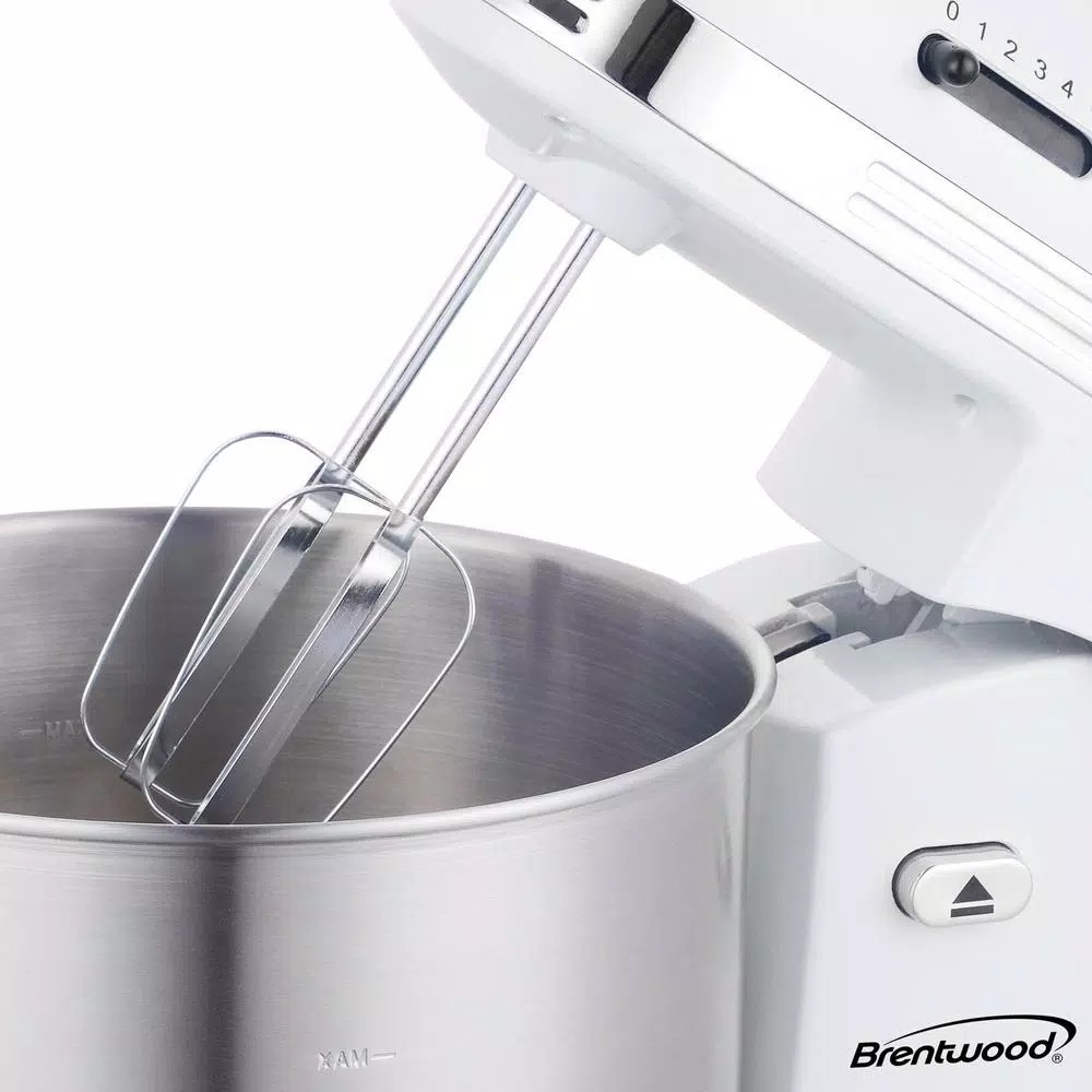 Mixers Brentwood Appliances 3 Qt. 5-Speed White With Stainless Steel Mixing Bowl Stand Mixer 5 Mixers Brentwood Appliances 3 Qt. 5-Speed White With Stainless Steel Mixing Bowl Stand Mixer - Image 5