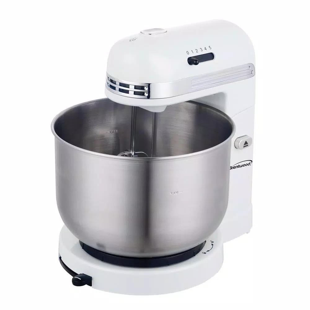 Mixers Brentwood Appliances 3 Qt. 5-Speed White With Stainless Steel Mixing Bowl Stand Mixer 3 Mixers Brentwood Appliances 3 Qt. 5-Speed White With Stainless Steel Mixing Bowl Stand Mixer - Image 3