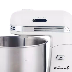 Mixers Brentwood Appliances 3 Qt. 5-Speed White With Stainless Steel Mixing Bowl Stand Mixer 14 Mixers Brentwood Appliances 3 Qt. 5-Speed White With Stainless Steel Mixing Bowl Stand Mixer -MegaChef Sales Shop white brentwood appliances stand mixers sm 1162w 76 1000