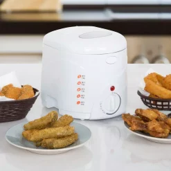 Deep Fryers Classic Cuisine Cool-Touch Deep Fryer 11 Deep Fryers Classic Cuisine Cool-Touch Deep Fryer -MegaChef Sales Shop white classic cuisine deep fryers m031001 fa 1000