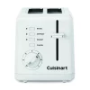 Toasters Cuisinart Compact 2-Slice White Wide Slot Toaster With Crumb Tray