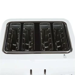 Toasters Cuisinart Compact 4-Slice White Wide Slot Toaster With Crumb Tray -MegaChef Sales Shop white cuisinart pop up toasters cpt 142p1 4f 1000