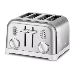 Toasters Cuisinart Classic Series 4-Slice White Wide Slot Toaster With Crumb Tray -MegaChef Sales Shop white cuisinart pop up toasters cpt 180wp1 4f 1000