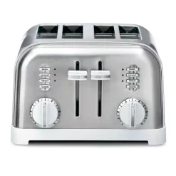 Toasters Cuisinart Classic Series 4-Slice White Wide Slot Toaster With Crumb Tray -MegaChef Sales Shop white cuisinart pop up toasters cpt 180wp1 c3 1000