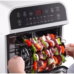 Toasters GoWISE USA 1600 W White Rotisserie Oven And 12.7 Qt. Electric Air Fryer -MegaChef Sales Shop white gowise usa toaster ovens gw44802 4f 1000